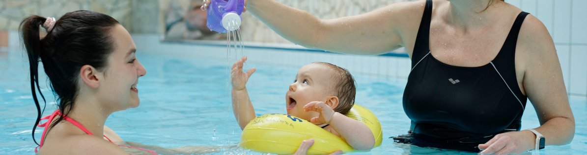 A baby in the water